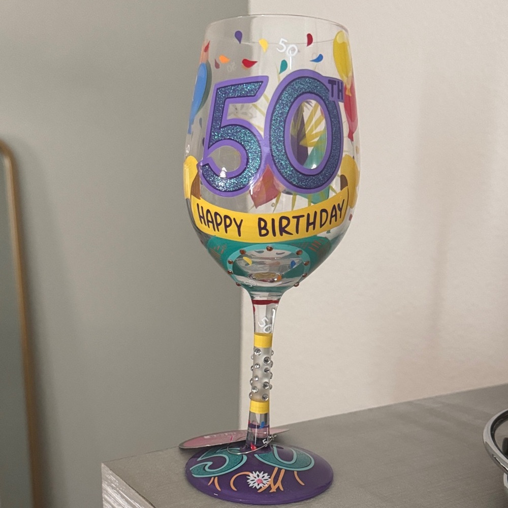 Lolita 50th Birthday Wine Glass - Multicolor